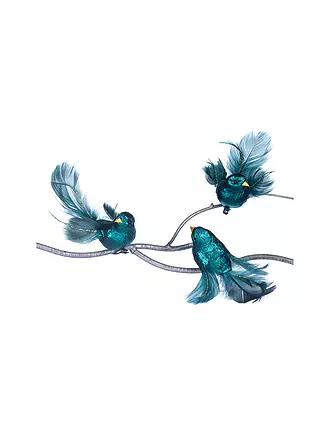 GOODWILL | Figurine décorative Oiseau sur pince 14cm bleu/vert | 